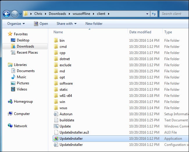 Chạy UpdateInstaller.exe.