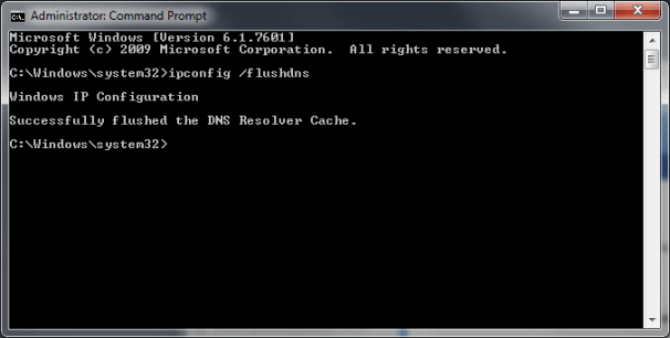 Flush DNS cache