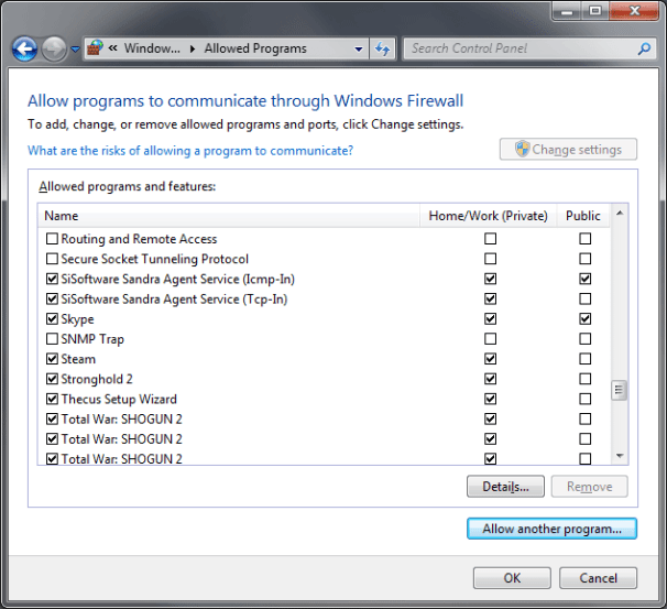 Disable hoặc thêm ngoại lệ cho Firewall