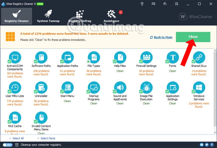 Sửa lỗi registry