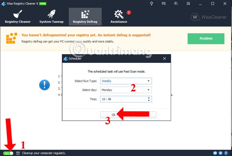 Lên lịch dọn dẹp registry