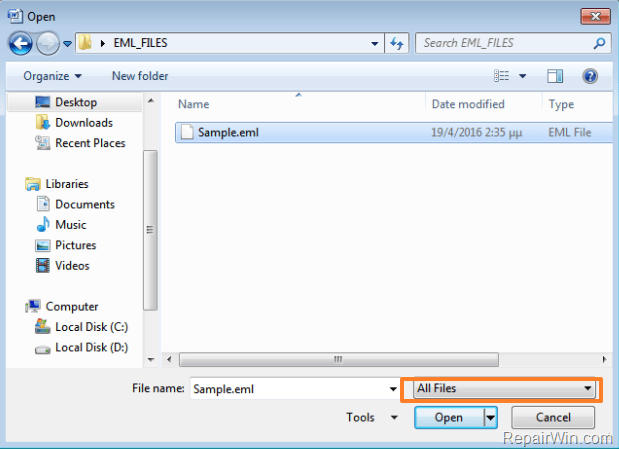 Mở và xem file .EML bằng Microsoft Word