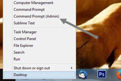 Nhấn vào “Command Prompt (Admin)”