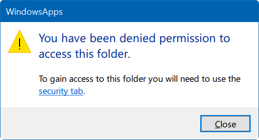 Lỗi You have been denied permission to access this folder